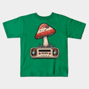 Vintage Radio And Red Muchroom Kids T-Shirt